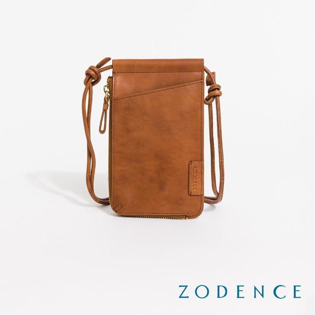 【ZODENCE 佐登司】FRANCES義大利植鞣革手機包(駝)