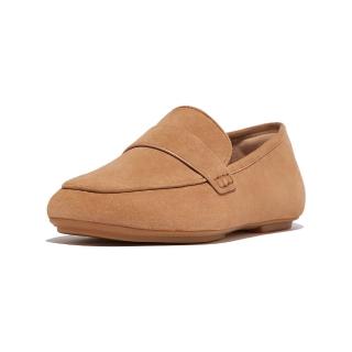 【FitFlop】DELICATO麂皮方頭樂福鞋-女(淺沙色)