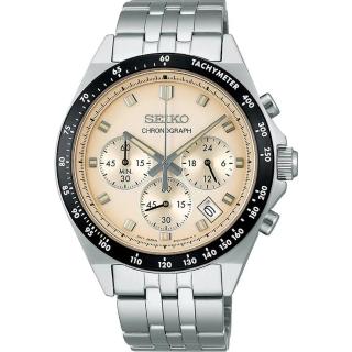 【SEIKO 精工】三眼石英計時手錶-米白色/41mm(SBTR045J / 8T63-02R0S)