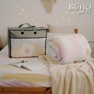 【BUHO 布歐】法蘭絨清新花草150x200cm舖棉暖暖被(多款任選)