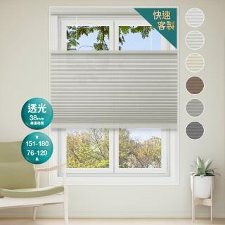 【REGAL 芮格居家】訂製蜂巢簾無段雙開寬151-180長≦120cm-格寬38mm透光(12BOTTLE窗簾/無拉/風琴簾/隔熱)