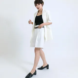 【fancyeva】質感打褶西裝褲(白、B2230C-003)
