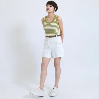 【fancyeva】素色大口袋工裝短褲(白、B2230K-002)