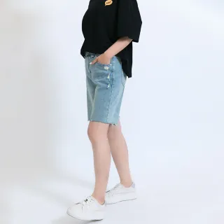【fancyeva】不收邊刷破牛仔短褲(藍、B2230C-004)