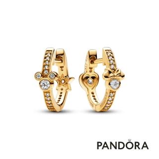 【Pandora官方直營】迪士尼《米奇與米妮》造型璀璨耳環圈-絕版品