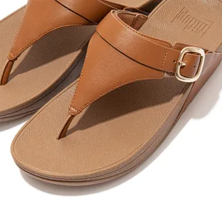 【FitFlop】LULU 可調式扣環皮革夾腳涼鞋-女(駝色)