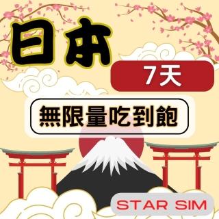 【星光卡 STAR SIM】日本上網絡卡7天 無限量吃到飽(旅遊上網絡卡 日本 網絡卡 日本網路 日本網絡卡)