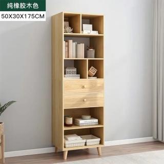【E家工廠】書櫃 收納櫃 儲物櫃 書架 簡易書櫥 靠牆置物架(003-兩抽原木色)