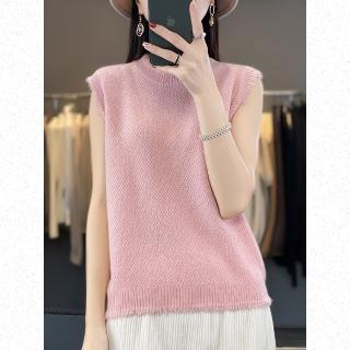 【Very Buy 非常勸敗】預購/羊毛衫女圓領100%純羊毛秋冬無袖針織內搭內搭背心