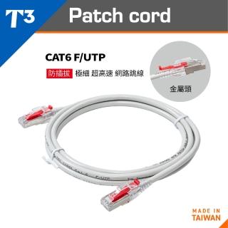 【美國T3】網路線 5M 防插拔 28AWG 極細超高速 CAT6 F/UTP(跳線 CAT6 FUTP)