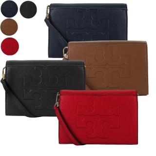 【TORY BURCH】BOMBE-T COMBO典雅荔枝紋衍縫LOGO皮革手拿/肩斜揹包(多色任選)