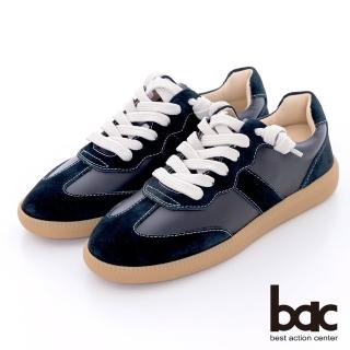 【bac】異材質拼接德訓鞋(黑色)