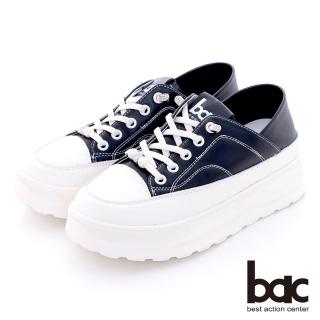 【bac】厚底兩穿後踩休閒鞋(黑色)