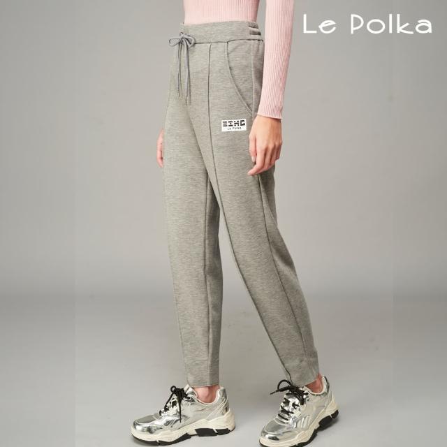 【Le Polka】品牌LOGO休閒長褲-女