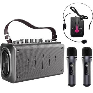 【大聲公】大聲公巧將型PLUS重低音無線式多功能行動音箱-喇叭(雙手持+耳麥組)