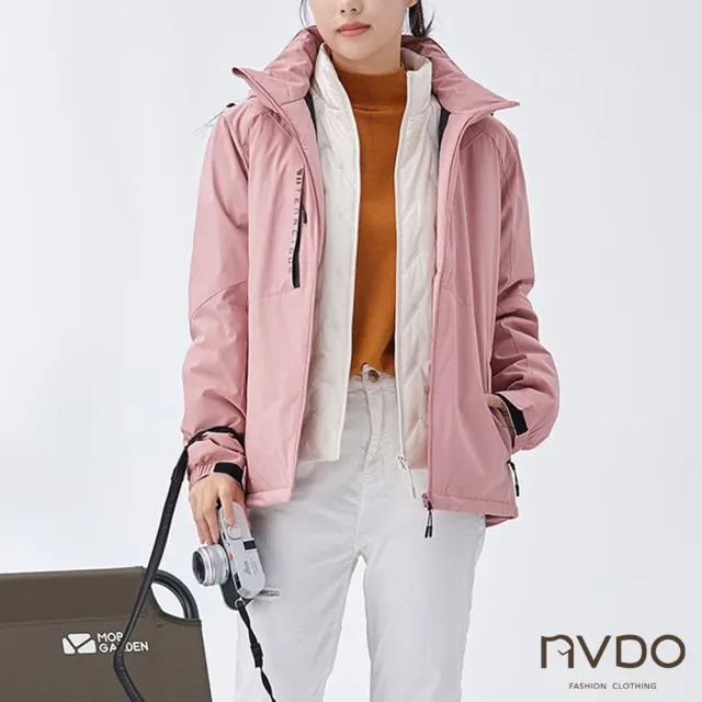 【NVDO】現貨 男女款高效保暖鋪棉衝鋒外套-多色可選(防潑水/內加絨連帽外套/F036/秋冬款)