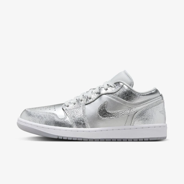 NIKE 耐吉 Wmns Air Jordan 1 Low SE 男女 休閒鞋 喬丹 低筒 金屬銀(FN5030-001)