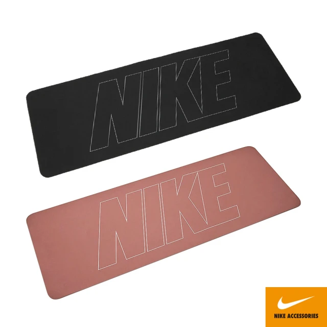 NIKE 耐吉NIKE 耐吉 雙面瑜珈墊 4MM YOGA MAT 012黑/201藕紅(塑身 健身 運動墊 訓練墊 止滑 輕巧 便攜)