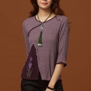 【古典美】古典美08058 緹花手繪上衣(棉麻/純棉/亞麻/中國風/漢服/茶禪服/手染服)