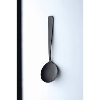 【DAIDOKORO】日本製黑色氧化處理頂級耐高溫抗菌不鏽鋼湯匙17.2 cm(洗碗機適用)
