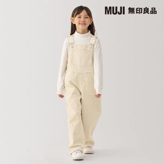 【MUJI 無印良品】兒童吉貝木棉混燈芯絨吊帶褲(共2色)