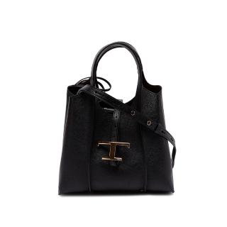 【TOD’S】T Timeless 迷你 黑色 皮革 購物袋 手提袋 手袋(XBWTSBA9100Q8EB999)