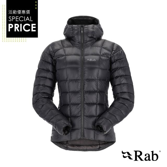 【RAB】Mythic Alpine Jacket Wmns 神話輕量羽絨連帽外套 女款 黑色 #QDB46