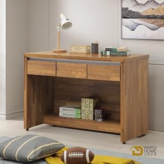 【WAKUHOME 瓦酷傢俱】Ari工業風木心板4尺三抽書桌A005-290