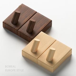 【zozo】買一送一 北歐風實木掛勾(附無痕貼/無痕掛勾/免釘掛勾/木頭掛勾/)