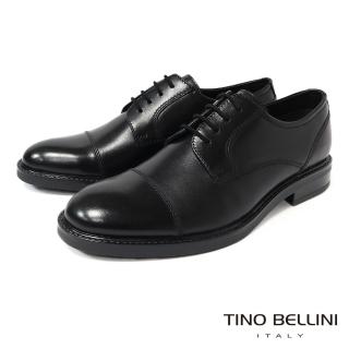【TINO BELLINI 貝里尼】真皮紳士鞋HM3T065-1(黑色)
