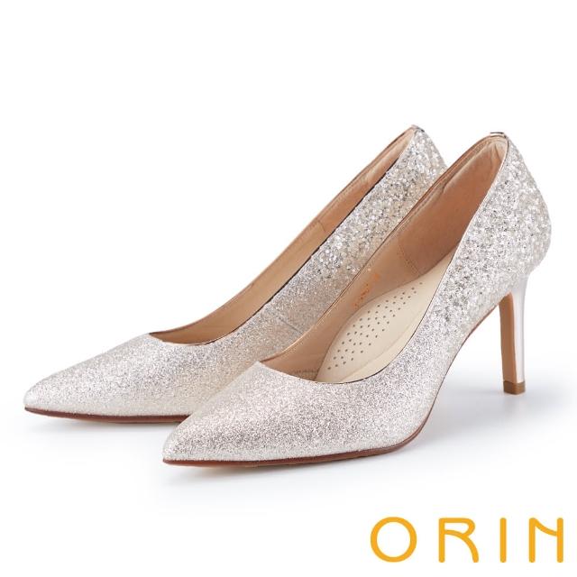 ORIN 閃耀金蔥花嫁尖頭高跟鞋 金色