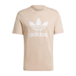 【adidas 愛迪達】Trefoil T-Shirt 男 短袖 上衣 T恤 運動 經典 三葉草 百搭 米(IZ2351)