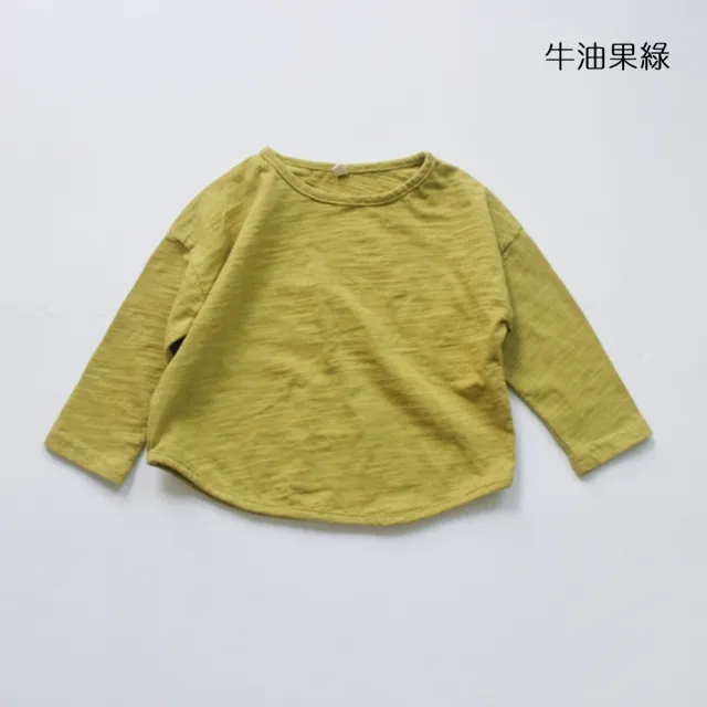 【橘魔法】圓弧下擺竹節棉長袖上衣(薄長袖 內搭衣 秋裝 中性款 男童 女童 兒童 童裝 中童)