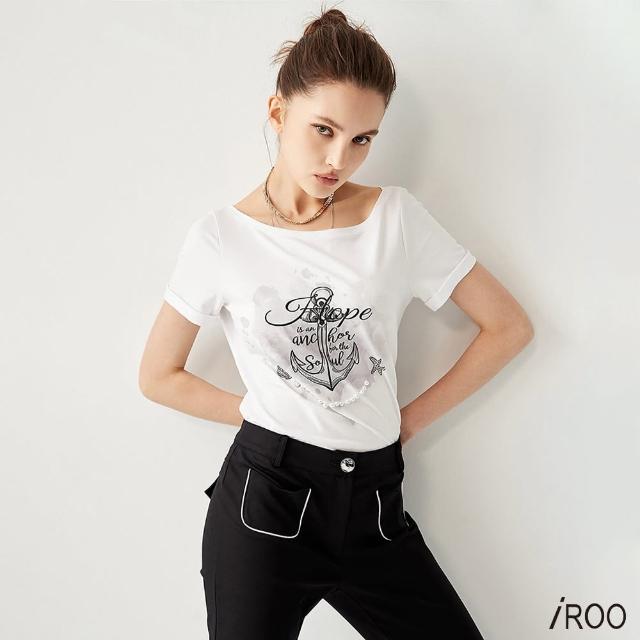 【iROO】船錨印花T恤上衣