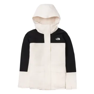 【The North Face 官方旗艦】北面女款米白色DryVent防水透氣抓絨內裡三合一外套｜89YJROU