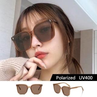 【SUNS】Polarized大框TR太陽眼鏡/墨鏡 棕色 韓版潮流 GM 抖音(防眩光/遮陽/輕盈材質/抗UV400)