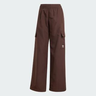 【adidas 愛迪達】長褲 女款 運動褲 三葉草 ESS WOVEN CARGO 咖啡 IX9973
