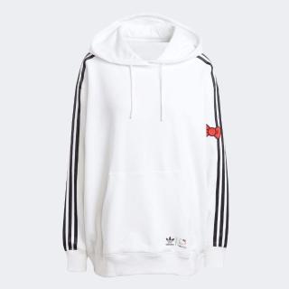 【adidas 愛迪達】長袖上衣 女款 帽T 運動 Hello Kitty聯名 三葉草 HK 3S OS HOODIE 白 IX7874