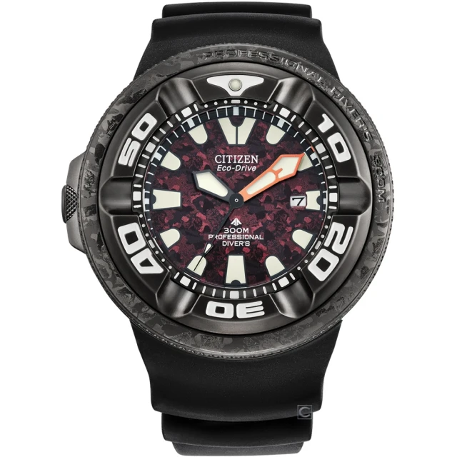 CITIZEN 星辰 CITIZEN 星辰 紅蓮哥吉拉 哥斯拉 限量聯名錶 PROMASTER 光動能 300米潛水手錶(BJ8059-03Z)