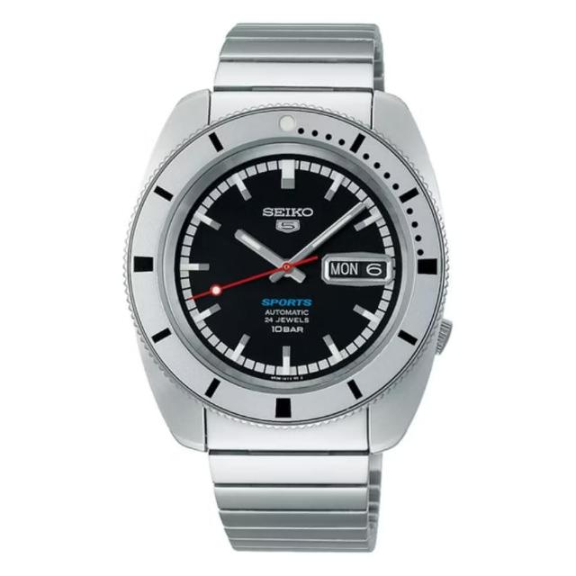 【SEIKO 精工】5 Sports 限量經典復刻機械腕錶-黑面/38.5mm(SRPL05K1 / 4R36-16L0D)