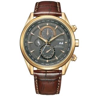 【CITIZEN 星辰】GENTS系列 光動能電波對時 時尚腕錶/43mm(AT8263-10H)