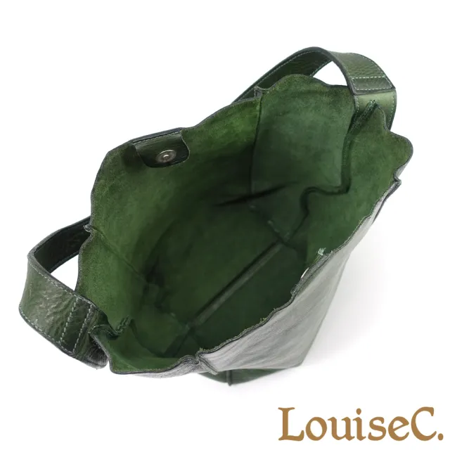 【LouiseC.】雙11 Tree House 植鞣革牛皮簡約肩背真皮大桶包-4色-可拆式內袋設計(真皮包包 GK525