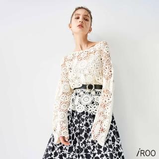 【iROO】復古手勾花卉針織上衣