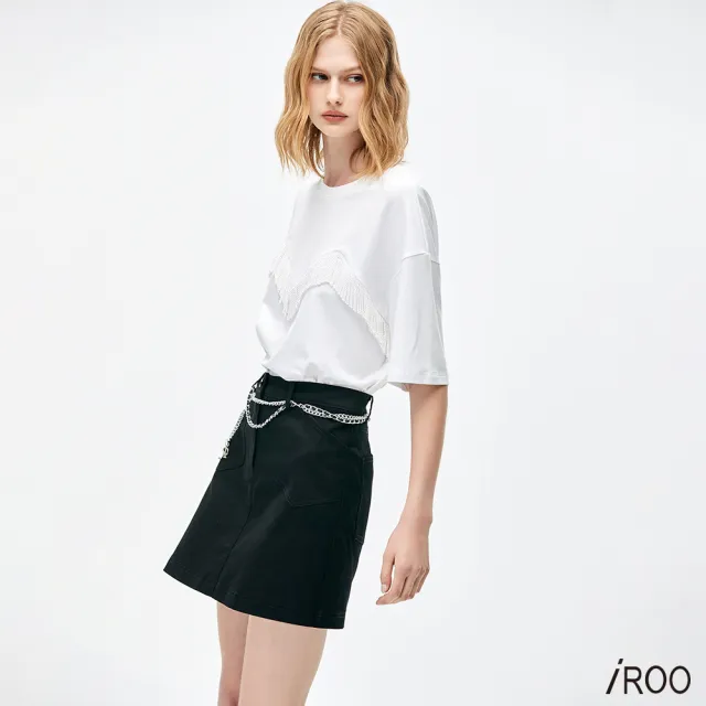 【iROO】小清新貼口袋A字裙