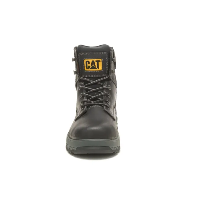 【CAT】IMPACT ZIP AUS 工裝風真皮中筒靴 男款 黑色(CA725458)