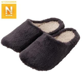 【NITORI 宜得利家居】DECO HOME商品 吸濕發熱 包頭室內拖鞋 N WARM FUR GY L(吸濕發熱 拖鞋)