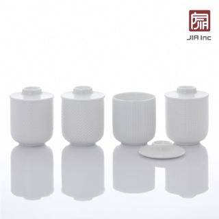 【JIA 品家】異同系列陶瓷茶杯兩入組(珠紋/條紋/斜紋/格紋)