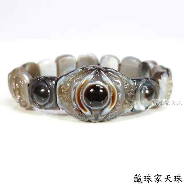 【藏珠家】精品雙龍聚財+黃財神天眼天珠-手鍊