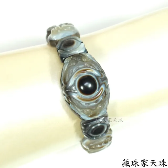 【藏珠家】精品雙龍聚財+黃財神天眼天珠-手鍊