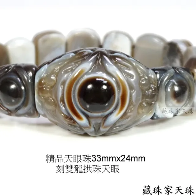 【藏珠家】精品雙龍聚財+黃財神天眼天珠-手鍊